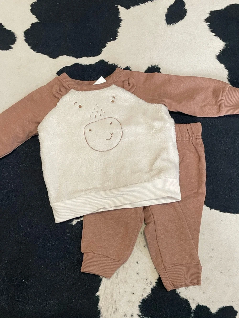2/$12 Carter's Cozy Moose Set in Brown and Cream